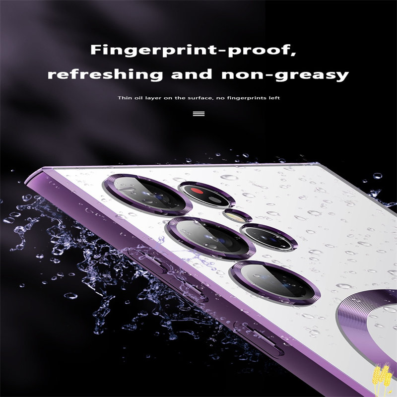 Luxury Plating Transparent Magnetic For Galaxy S23 Ultra With Lens  Protection Soft Shockproof - Temu