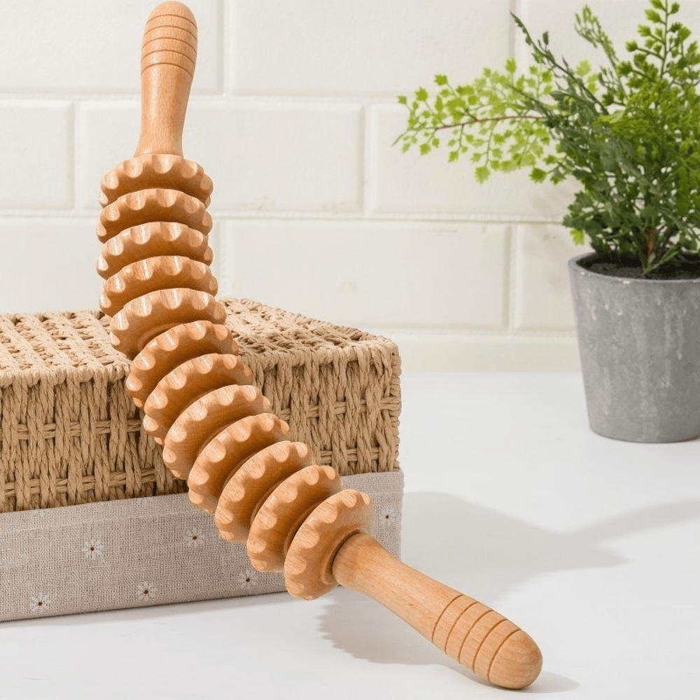 Wooden Curved Massage Stick Roller Wood Roller Massager For - Temu