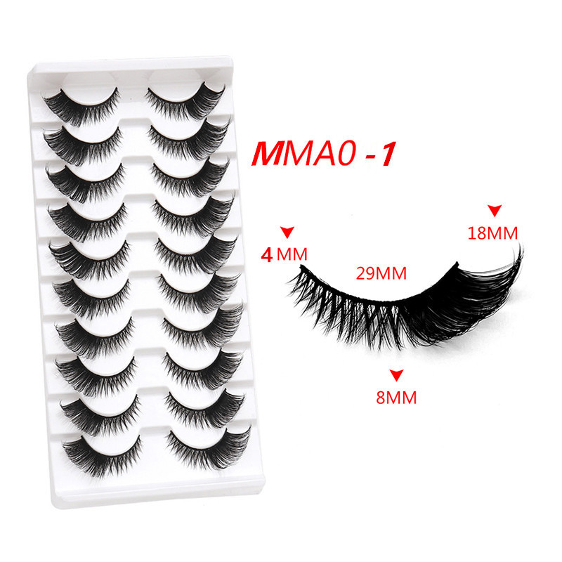 10 Pairs 3D Cat Eye False Eyelashes for Makeup Wedding Party