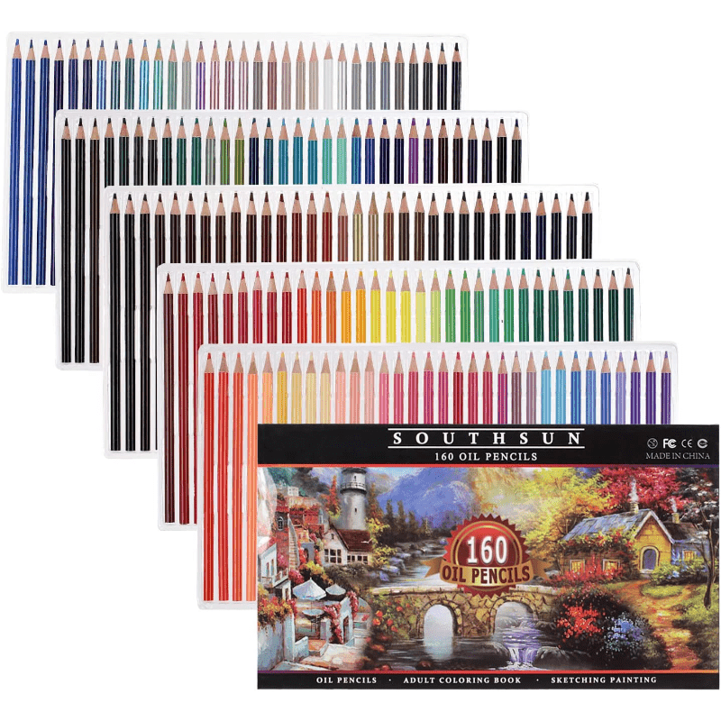 Colored Pencils,160 Colors Set,soft Core,oil Based Leads, Nontoxic