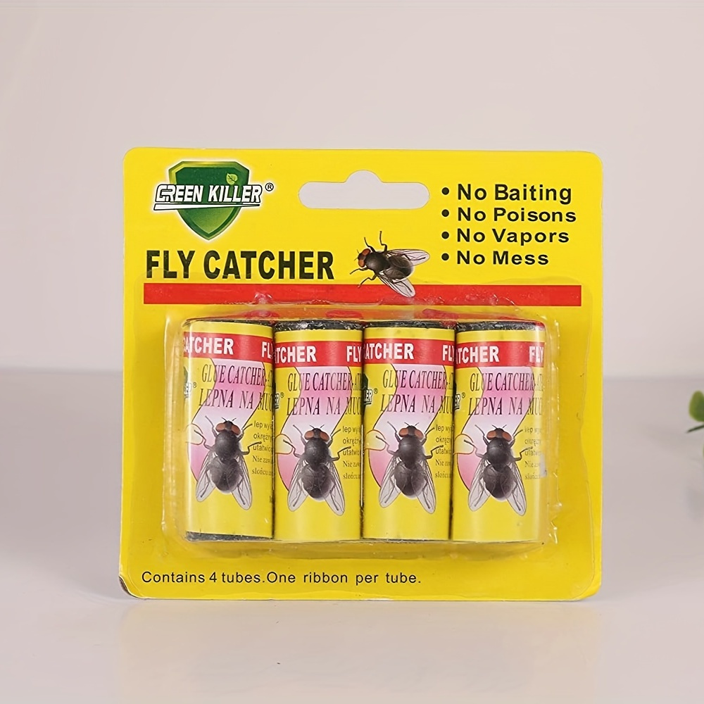 4pcs/pack Fruit Fly Paper Trap, Insect Control Catcher For Indoor