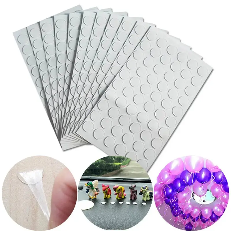 Glue Points Dots Double Sided, 300 6mm/0.24 3 Rolls Sticky Dots Tack  Adhesive Clear Balloons Tape Removable Non Trace Stickers Decoration, Art  Craft, Party Supplies 100 Pcs/Roll Clear,White 