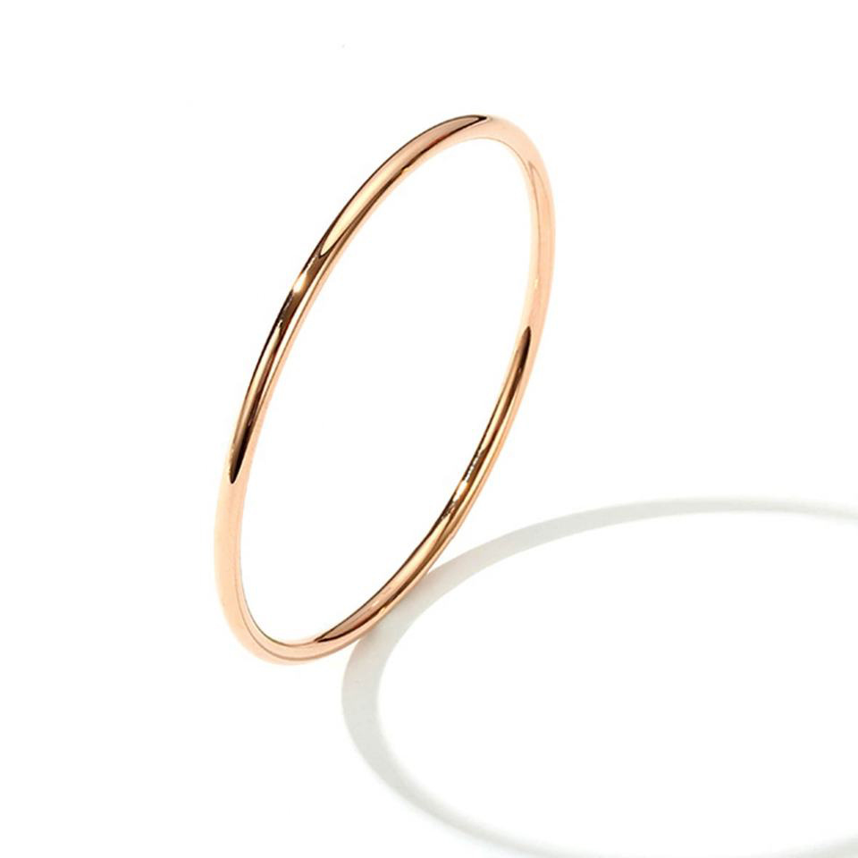 Thin Polished Rose Silvery Unisex Ring