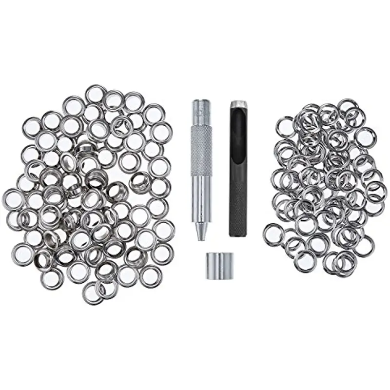 Pangda Grommet Tool Kit, Grommet Setting Tool and 100 Sets 2/5 inch Inside Diameter Grommets Eyelets with Storage Box