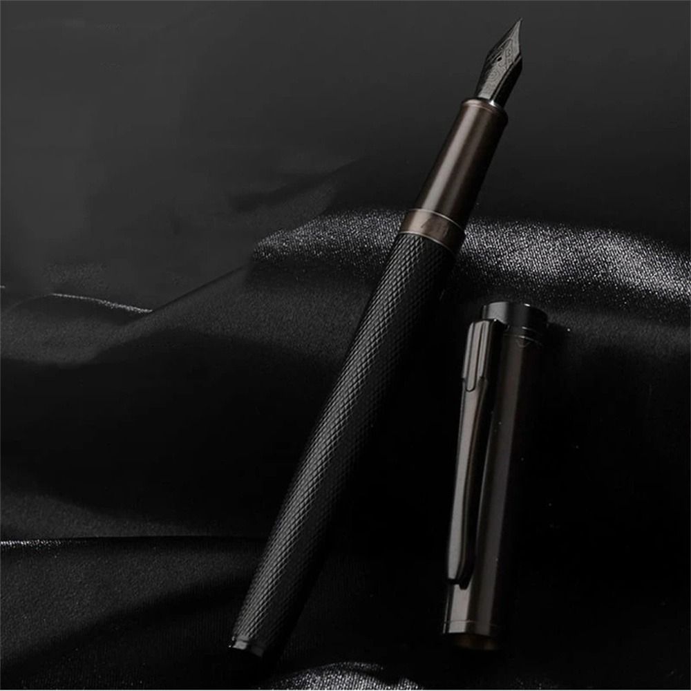 

Black Forest Metal Fountain Pen, Black Extra Fine Nib, Beautiful Tree Texture Excellent Writing Pen For Gift Student School Office Supplies