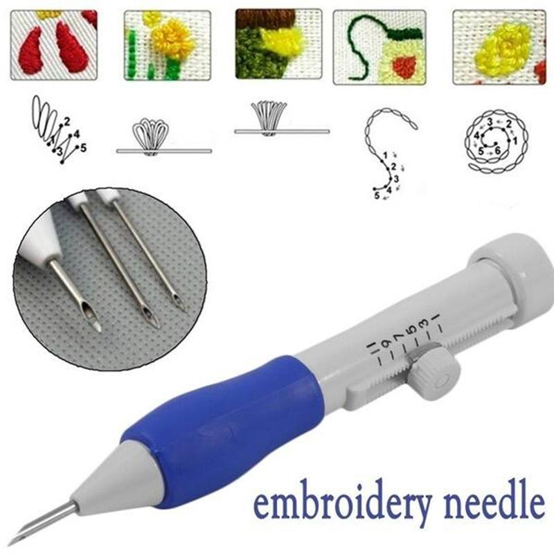 Magic Needle Embroidery Pen Stitching Punch Needles Tool Sets DIY