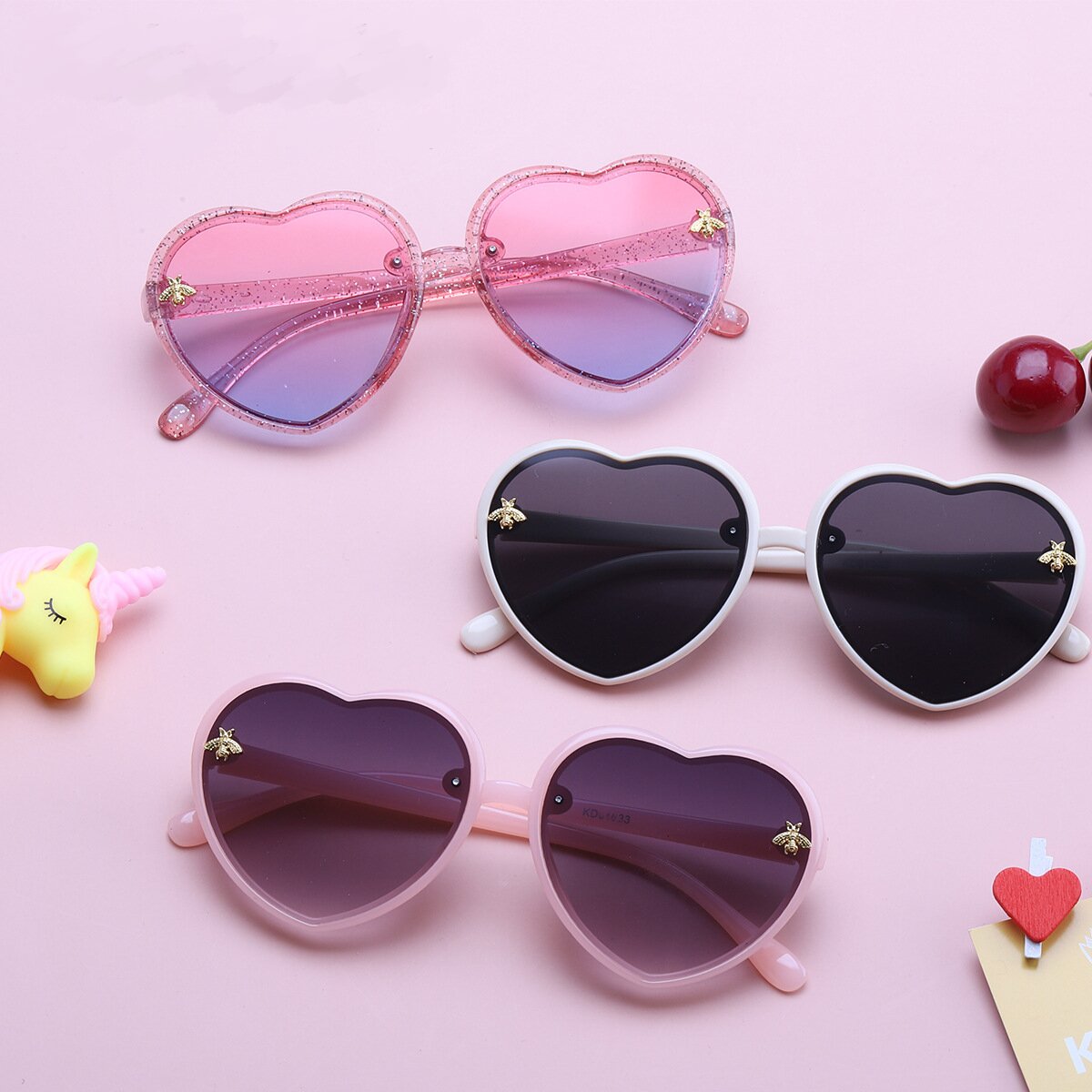 10pz Gafas De Sol Corazón Accesorios Moda Niñas Mujer Lentes