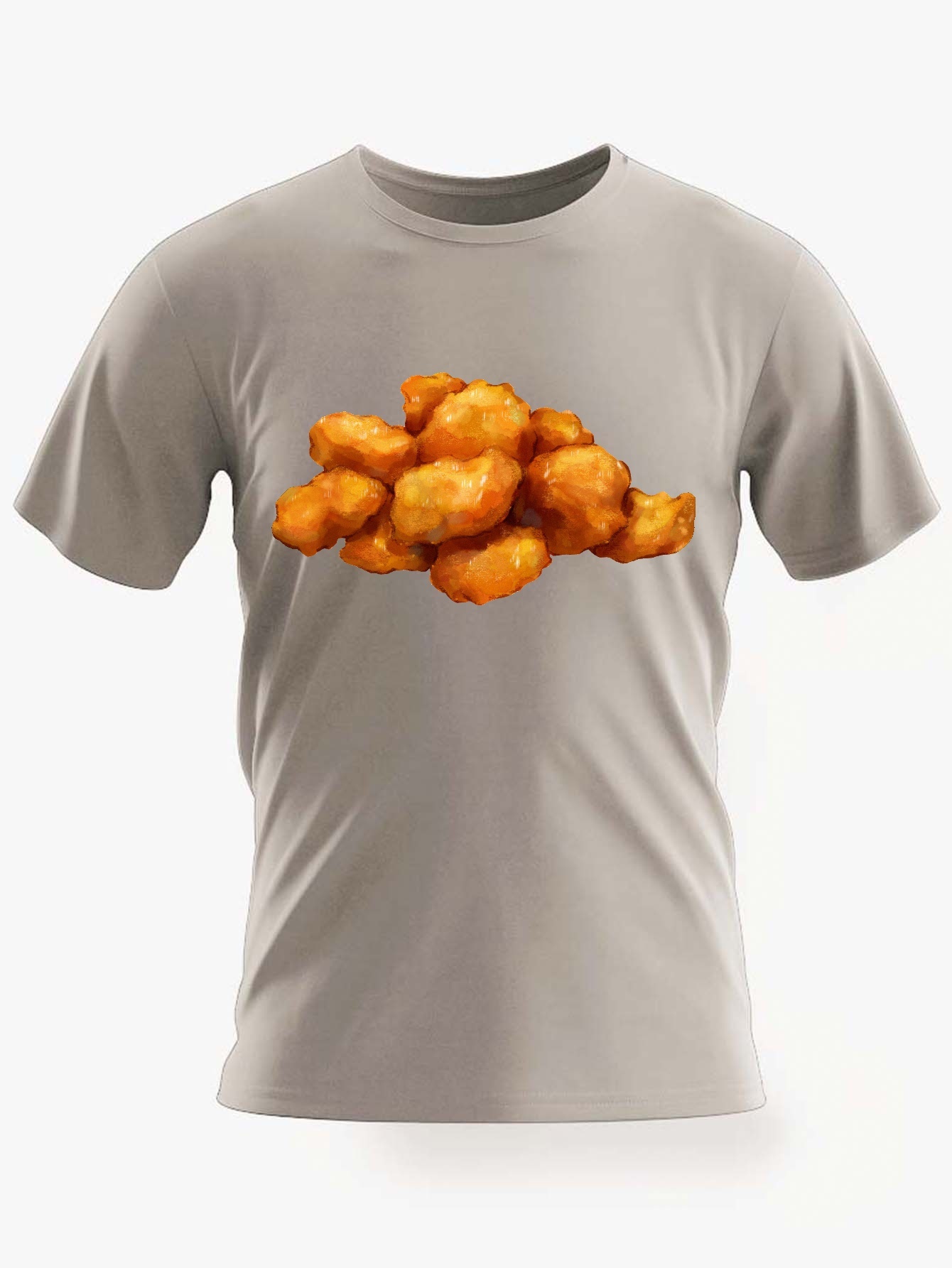 Chicken Nuggets Pattern Print Men's Comfy T-shirt, Graphic Tee