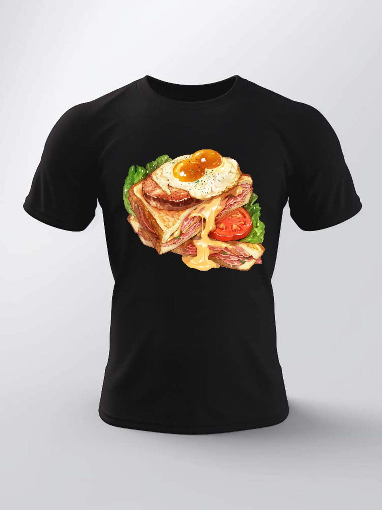 Camiseta Con Estampado De Rollo De Carne De Sándwich De - Temu Mexico