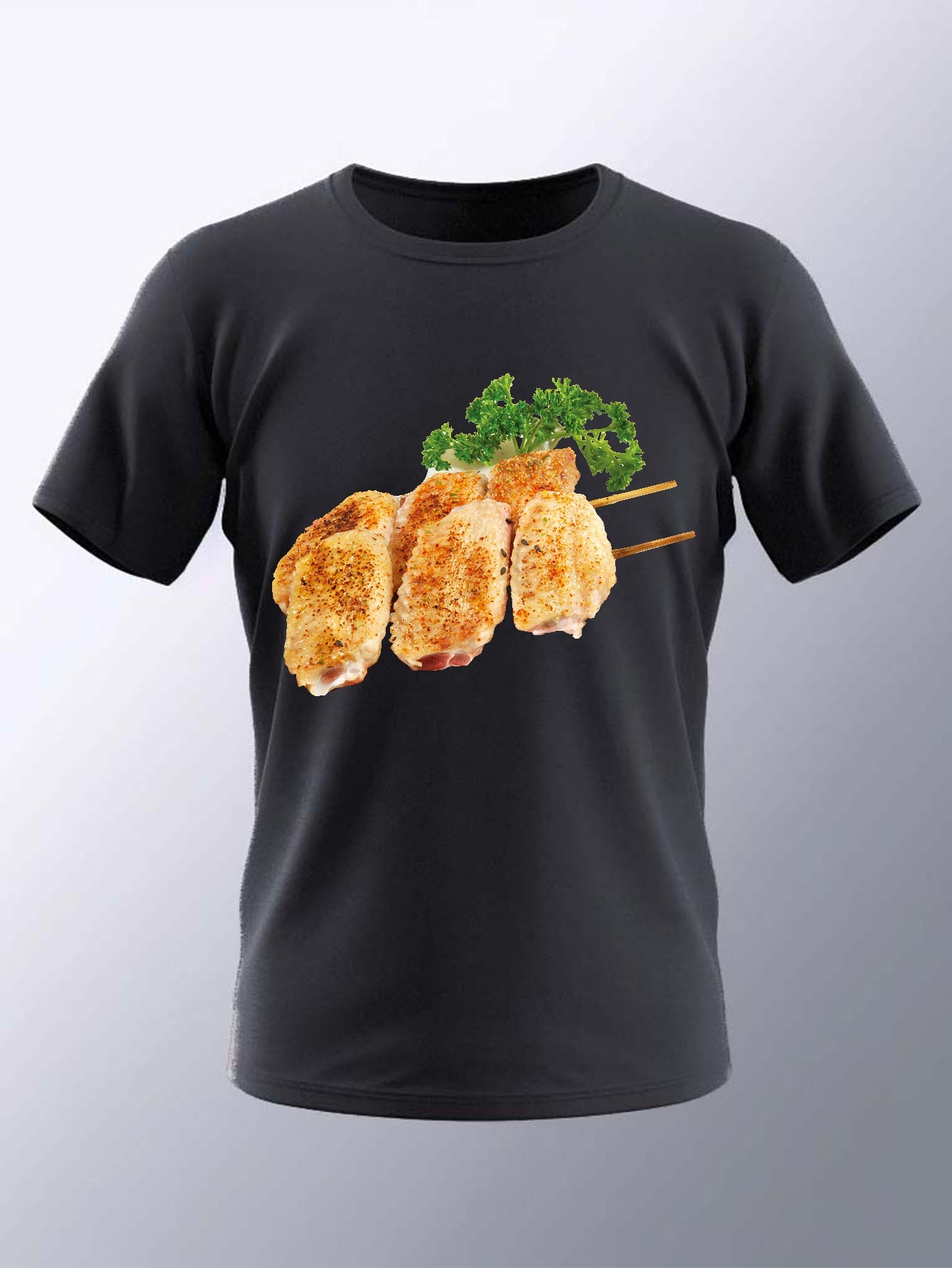 Yummy Food Series Graphic Plus Size Men's T shirts Barbecue - Temu Canada