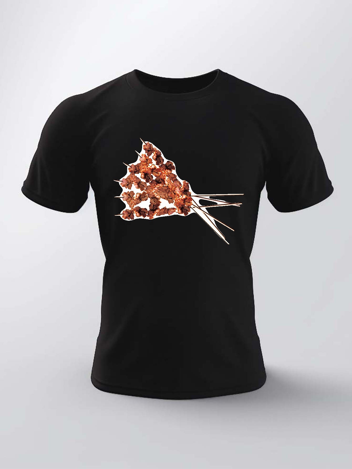 Yummy Food Series Graphic Plus Size Men's T shirts Barbecue - Temu ...