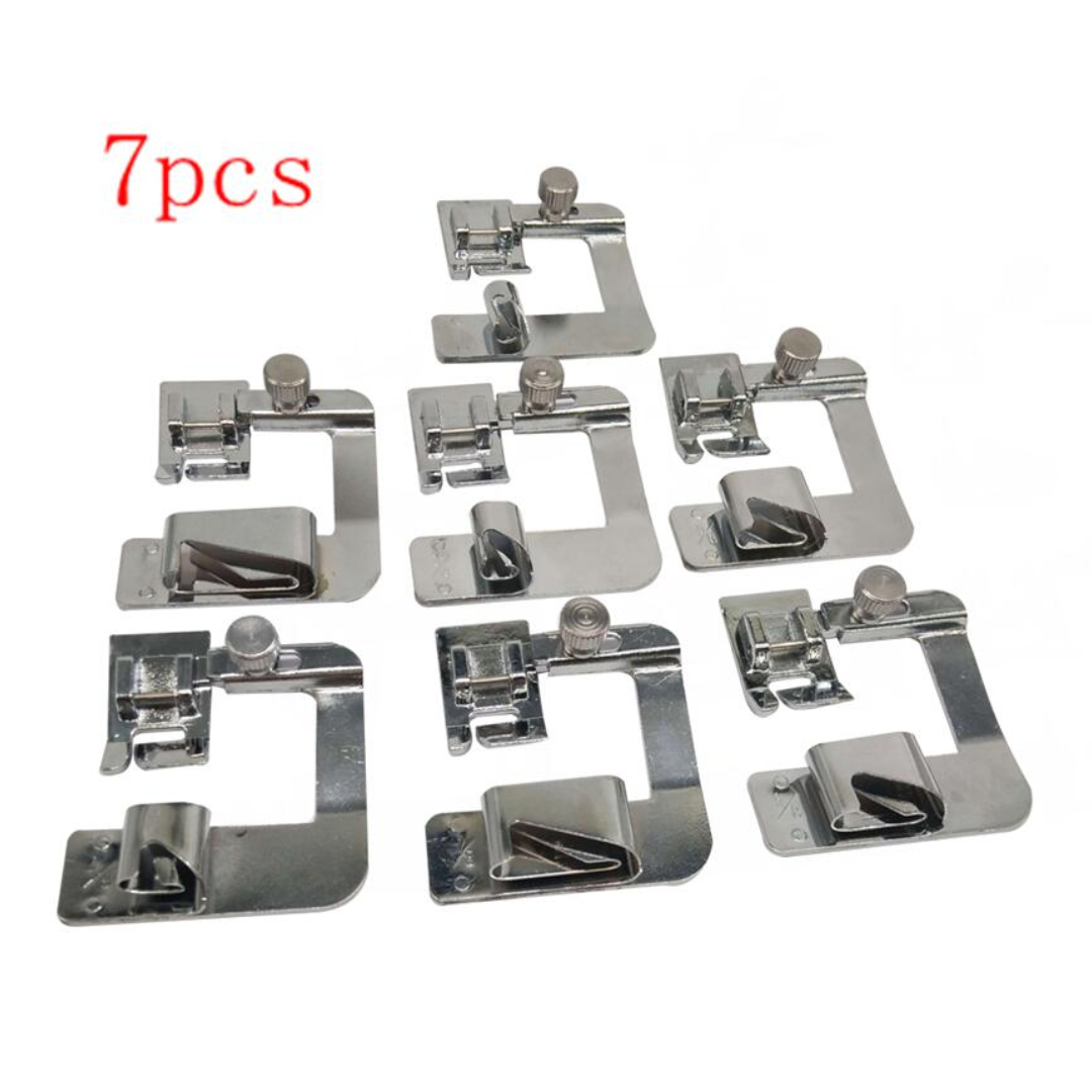 7pcs Foot Roll Of Cloth #6290-2 To #6290-8 Domestic Sewing Machine Foot Rolled Hem Foot For Singer Brother