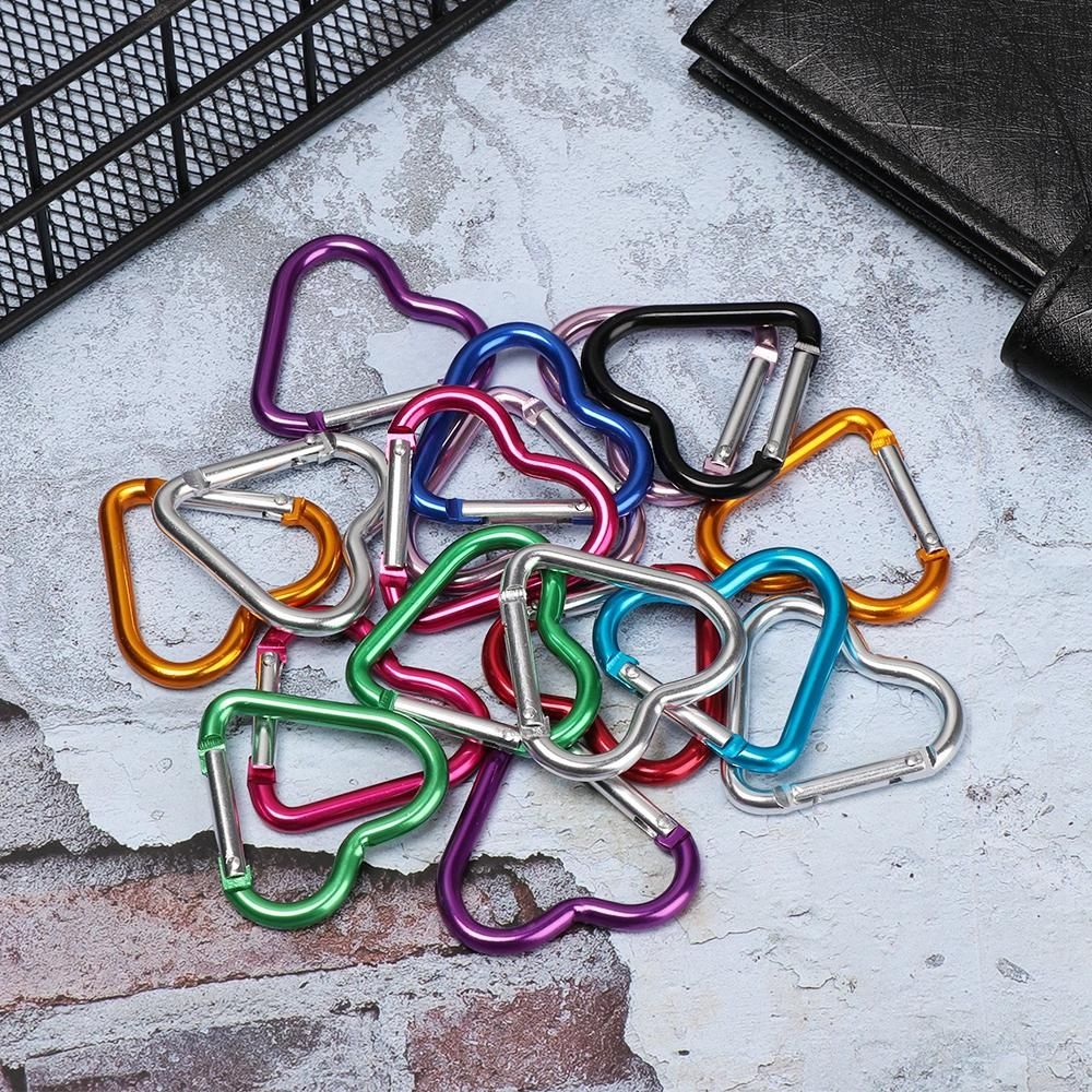 1.75 Heart Shaped Carabiner Clip Key Chain