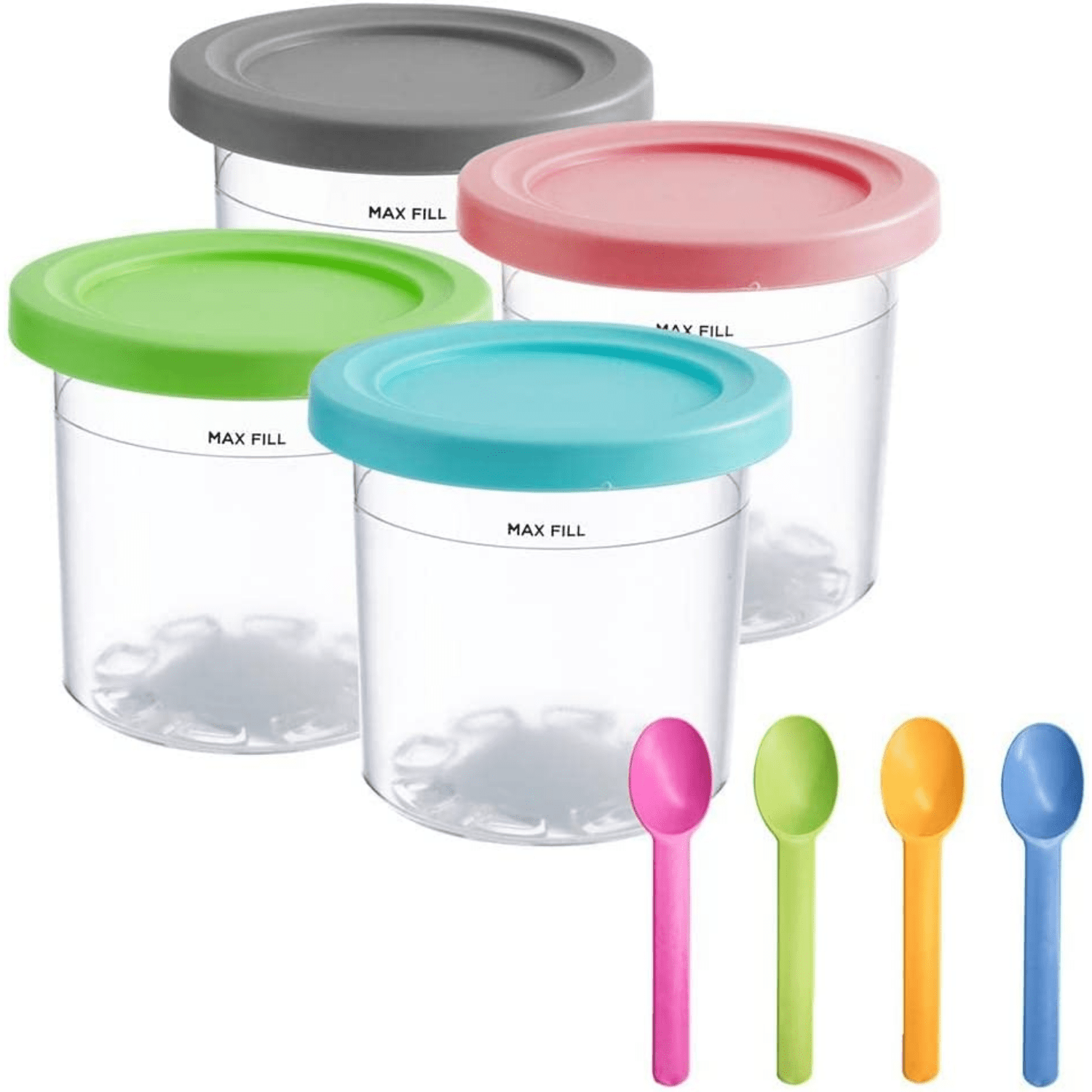 Ninja Ice Cream Pints Cups With Silicone Lids - Replacement For