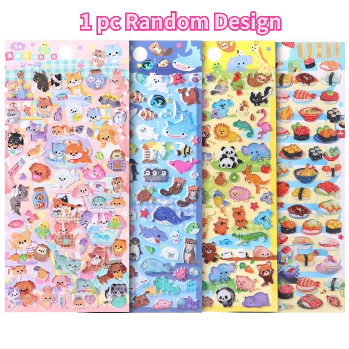 3D Stickers for Kids 50 Sheets Puffy Cartoon Stickers for