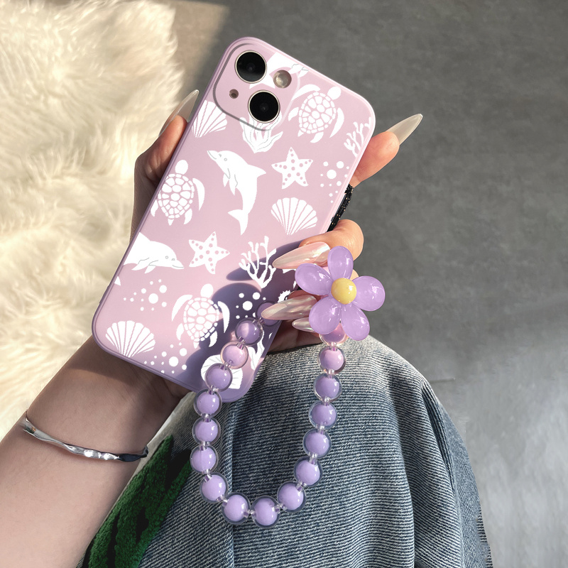 

Gorgeous Whale & Turtle Phone Case With Beaded Lanyard - Perfect Gift For Iphone 14, 13, 12, 11, Pro Max, Xs Max, X, Xr, 8, 7, 6, 6s Mini, Plus, 2022 Se & More!