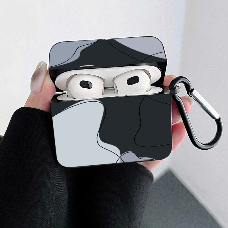 Irregulbr Figure Graphic Headphone Clear Case For Airpods1, Airpods2,  Airpods3, Pro, Pro (2nd Generation), Cartoon Graphic Gift For Birthday,  Girlfriend, Boyfriend, Friend Or Yourself, Black Pattern Anti-fall Silicon  Case - Temu