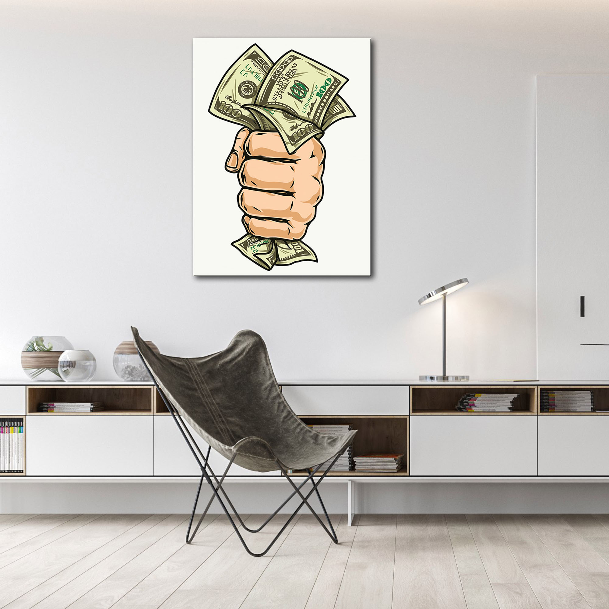 Creative Male Hand Holding Dollar Bills Wall Art Poster Perfect For  Living Room And Bedroom Decor No Framing Required Temu Japan