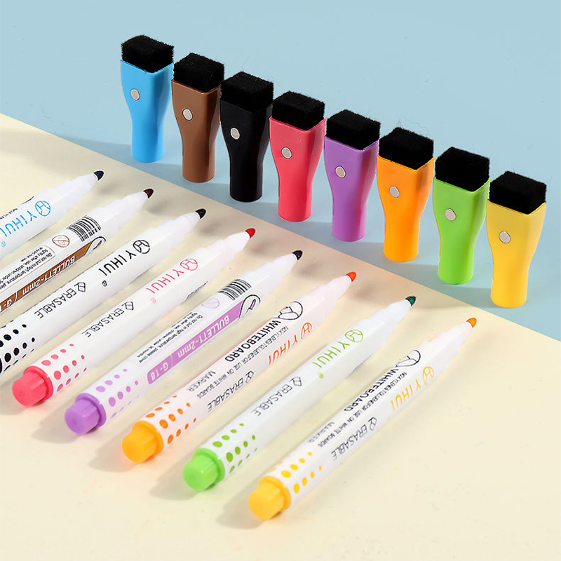 Emraw 8 Color Broad Line Mini Watercolor Markers Fine Tip Dry Erase Marker  Erasable Whiteboard Marker Pens Chisel Tips Assorted Colors Comfortable