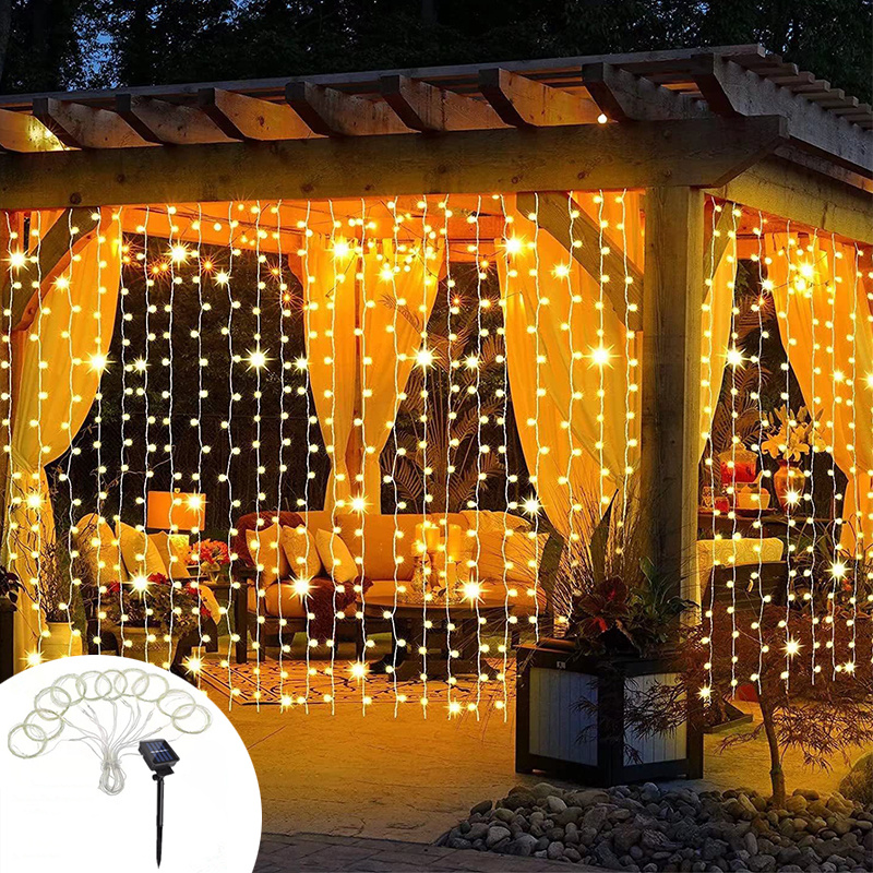 Tiras LED Fiesta Navidad luces para jardin interior exterior accionada  solar 12M