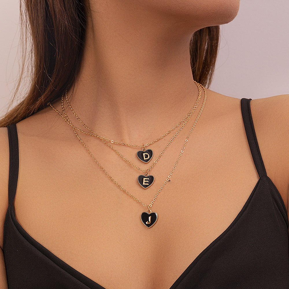  Heart Clavicle -border Necklace Chain Crystal Necklaces &  Pendants Initial Charms for Necklaces : Clothing, Shoes & Jewelry