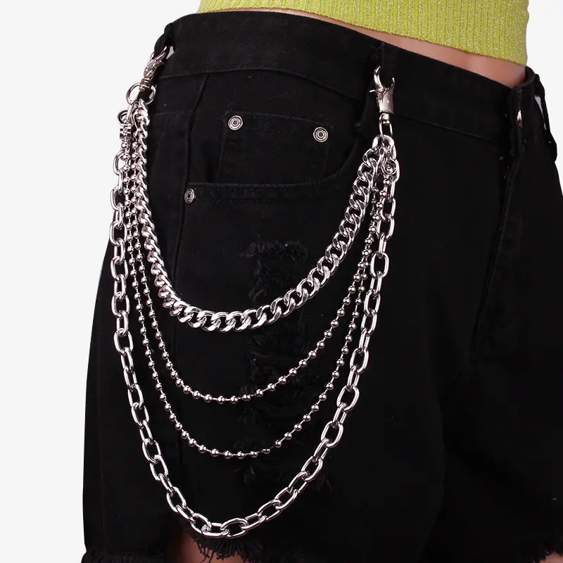 Women Men Keys Chain For Pants Belt Keychain Clip On Chains For Pants Punk  Jeans Hipster