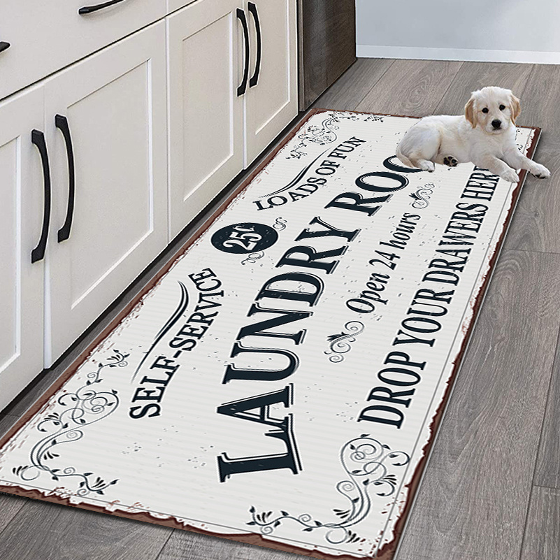 

1pc, Quick Dry Laundry Rugs And Mats, Non-slip Laundry Room Decor, Machine Washable, Ultra Absorbent Anti-fatigue Kitchen Flooring Laundry Room Bathroom Hallway Entrance Area Rugs