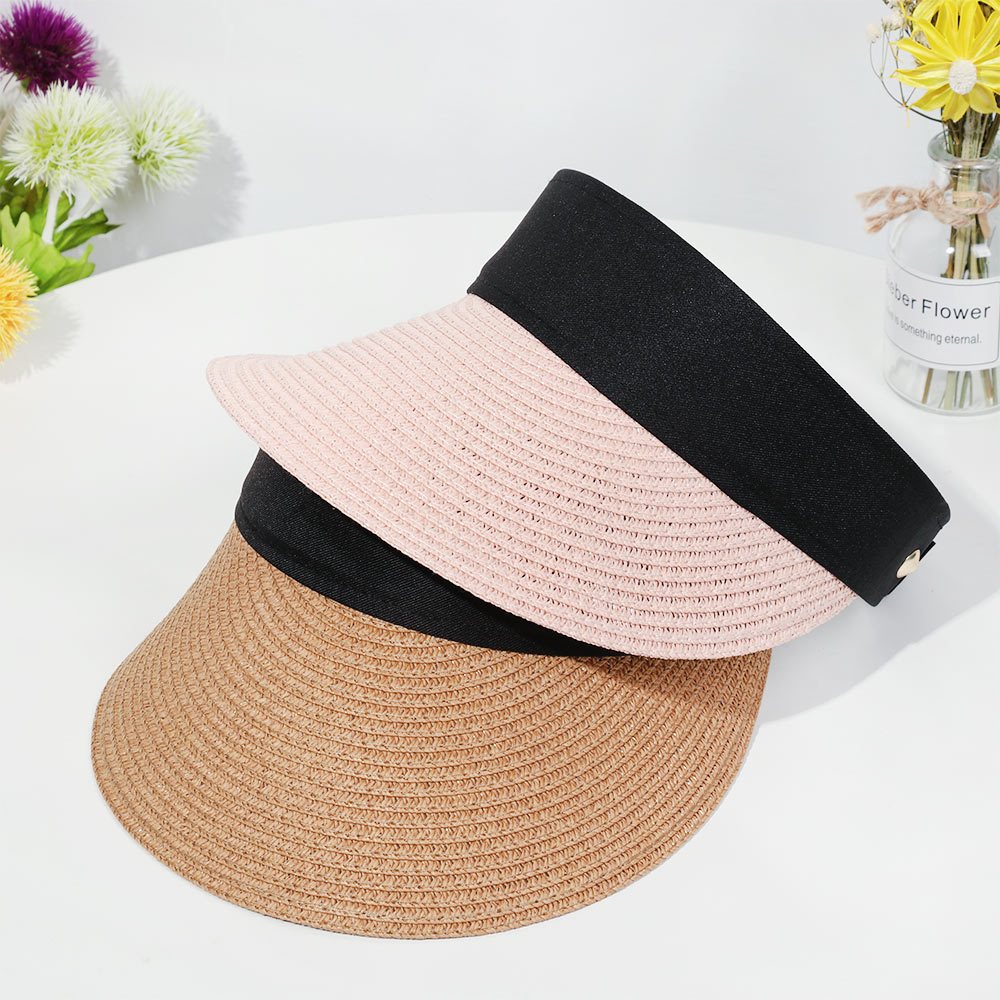 Sombrero de paja para mujer, enrollable, plegable, ala ancha, para verano,  playa, sombrero de visera