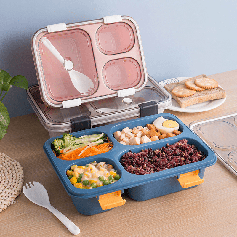 Portable Lunch Box With Spork And Dipping Bowl Perfect For - Temu