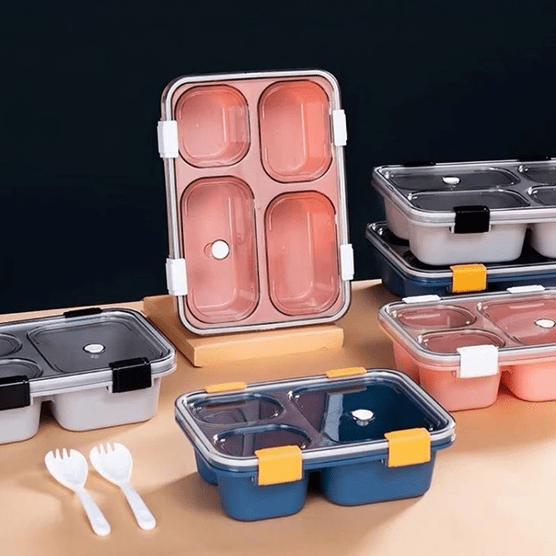 Portable Lunch Box With Spork And Dipping Bowl Perfect For - Temu