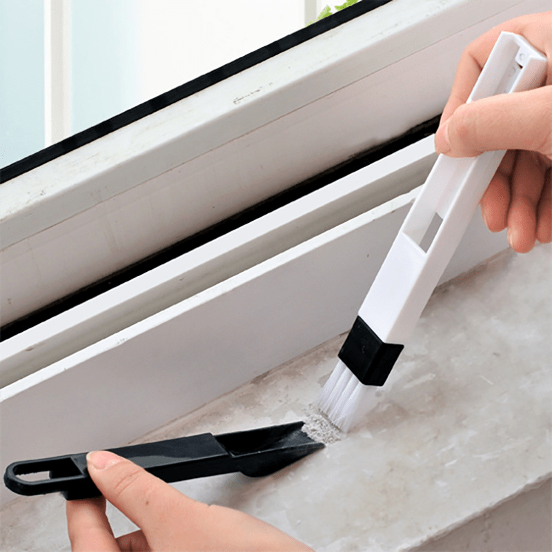 GoGreen Sprouter Cleaning Window Brush with Crevice Brush, Window Sill  Cleaner Tool-Creative Door Window Groove Cleaning Brushes,Hand-held Crevice