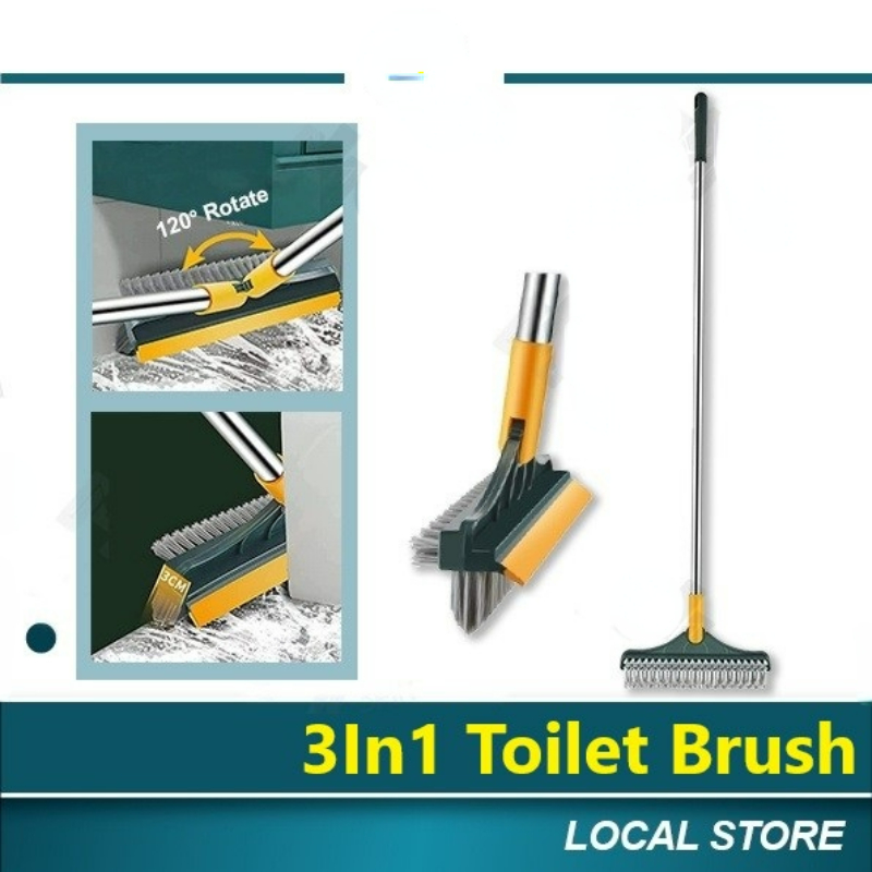 3 in 1 Stainless Steel Long Handle Scrubber Floor Brush - Temu