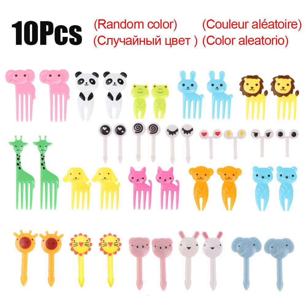 Mini Forks Animal Food Picks Cute Fruit Fork Bento Box Decor