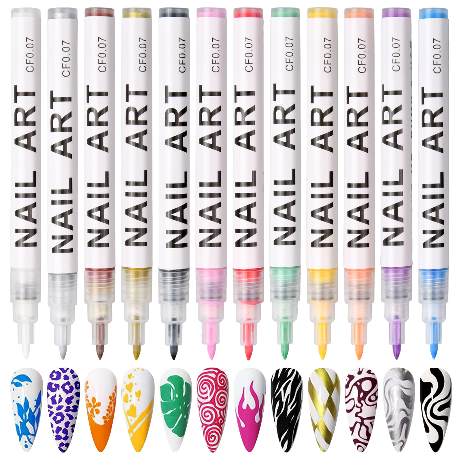 12pcs Nail Art Pens Set, Nail Art Drawing Pen Nail Art Pens Manicure Polish  Tools For Painting Nails DIY Nail Art Beauty