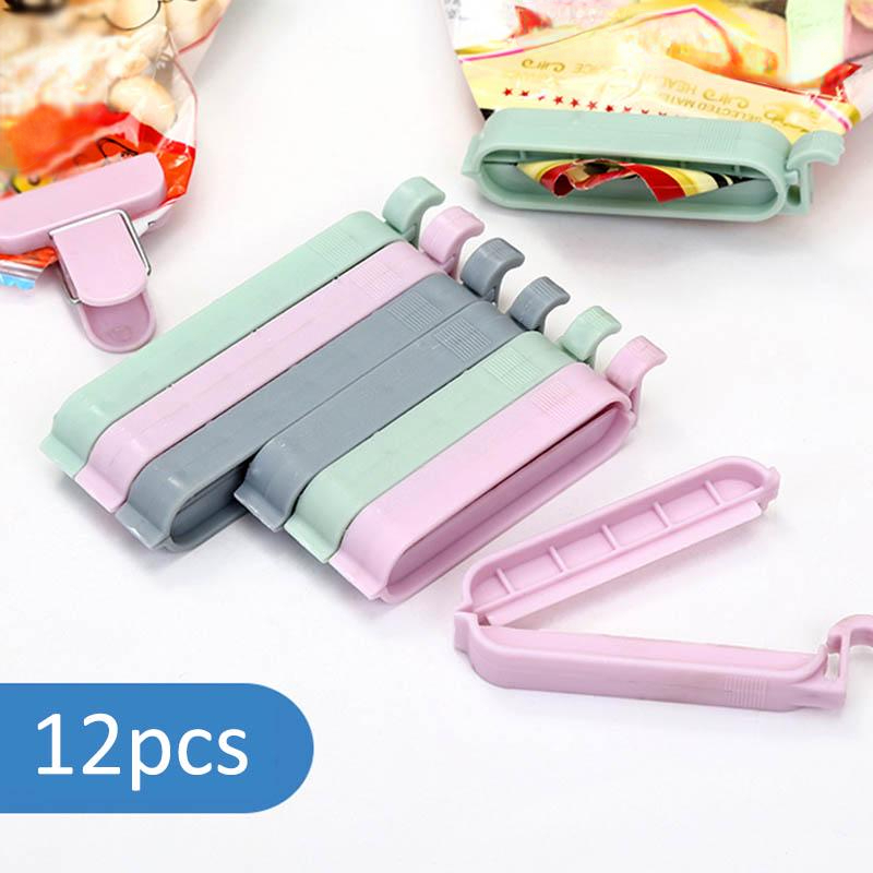 12pcs Snack Bag Clips For Sealing & Keeping Food Fresh, Portable