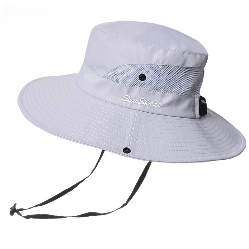 Ponytail Summer Bucket Hat Mesh Breathable Drawstring Sun - Temu