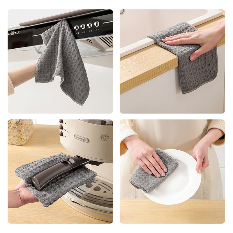 Barista Bar Towel Milk Tea Shop Coffee Machine Special Rag Absorbing Water  Without Lint Cleaning Cloth White Small Square Towel