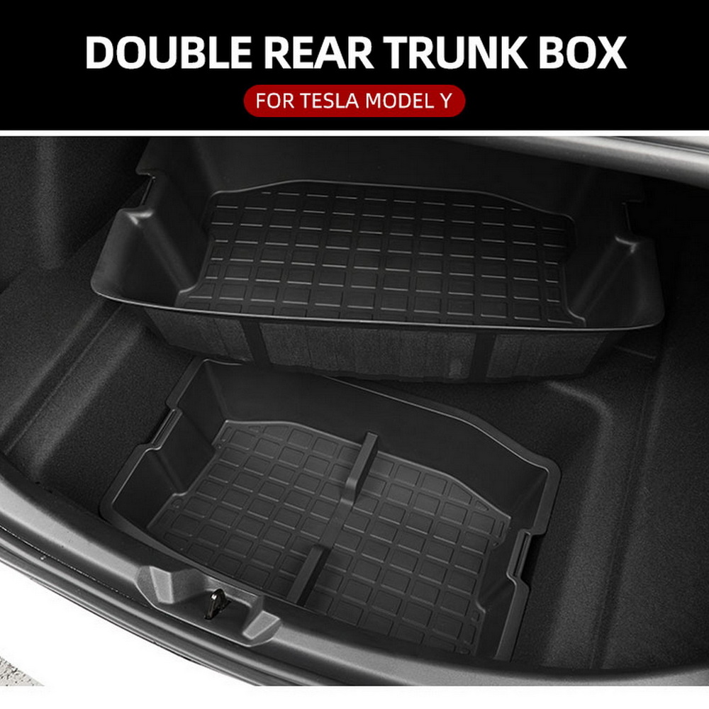 Maximize Your Model Y's Storage Capacity With This Double-deck Rear Trunk  Organizer! Temu