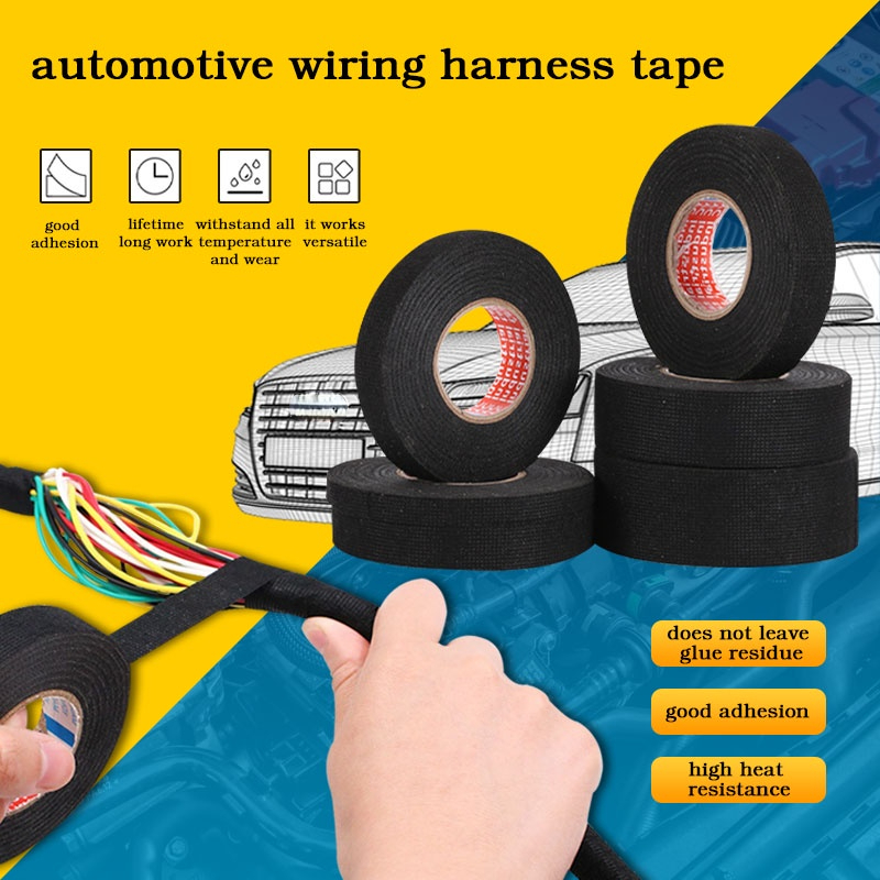 4Rolls 82ft Car Wiring Loom Tape Adhesive Cloth Fabric Harness Insulation  Tape