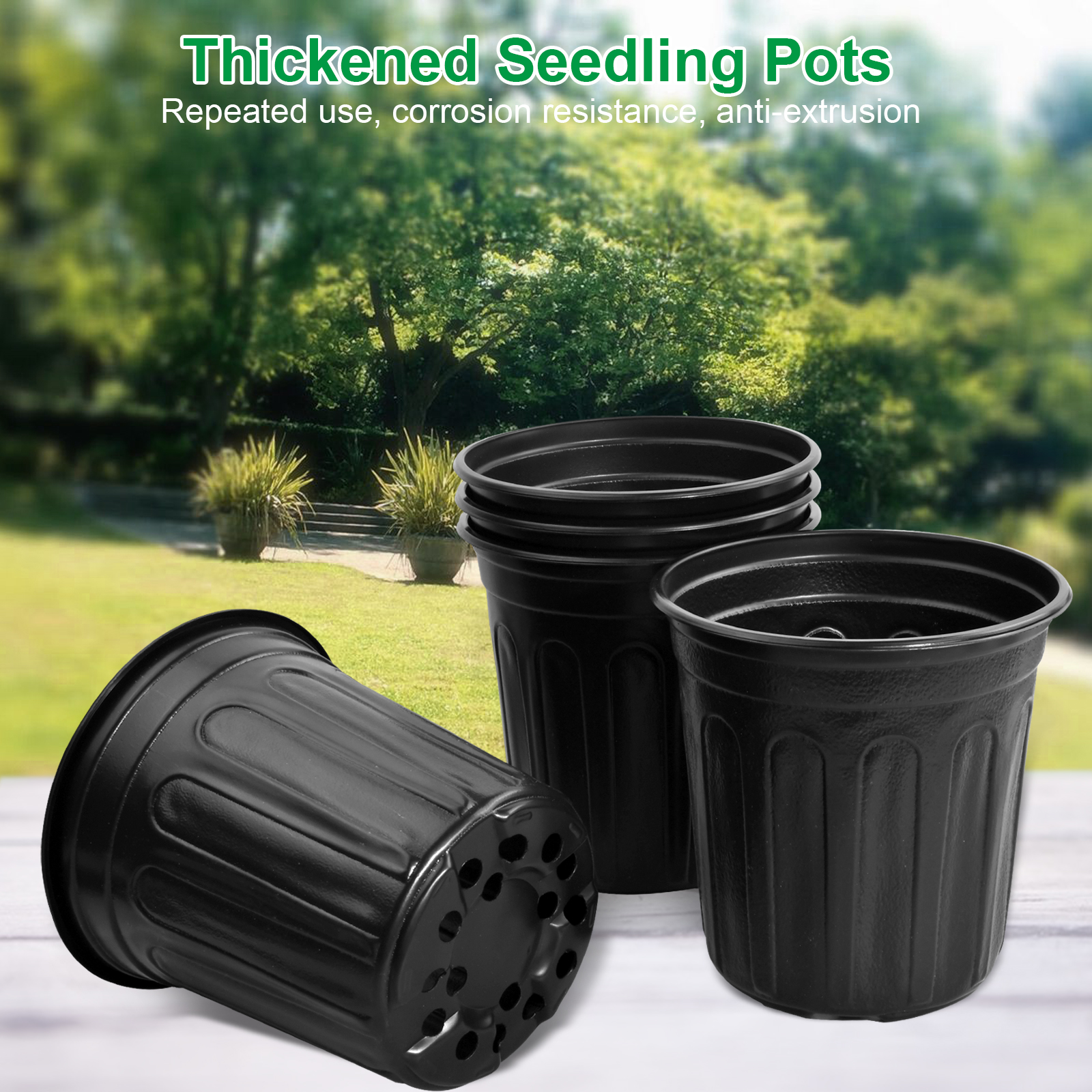 Nursery Pots Variety Pack Black Seedling Pot Durable Plastic - Temu