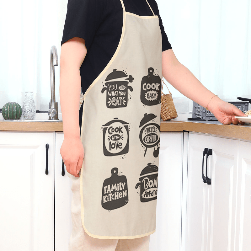 Funny Cooking Chef Apron with Pockets BBQ Kitchen Work Aprons Lets Cook
