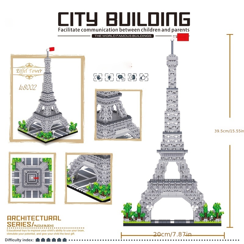 3585pcs paris eiffel tower building blocks set educational toys to explore world architecture halloween thanksgiving day christmas gift 2