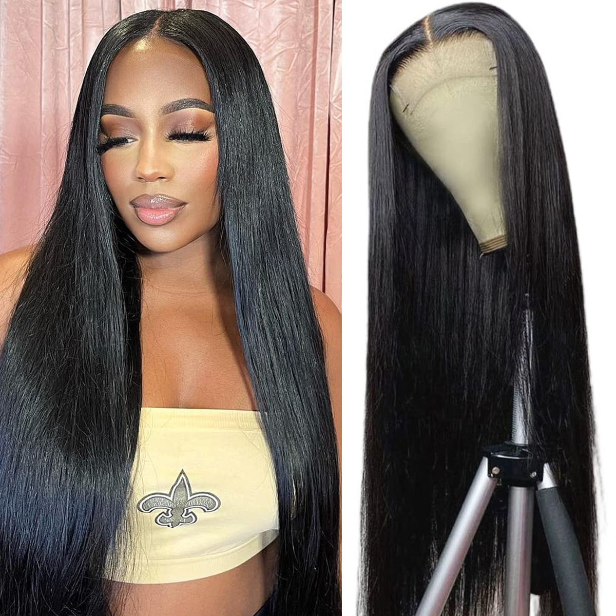 Straight Hd Lace Front Wigs Human Hair Pre Plucked Bleached - Temu