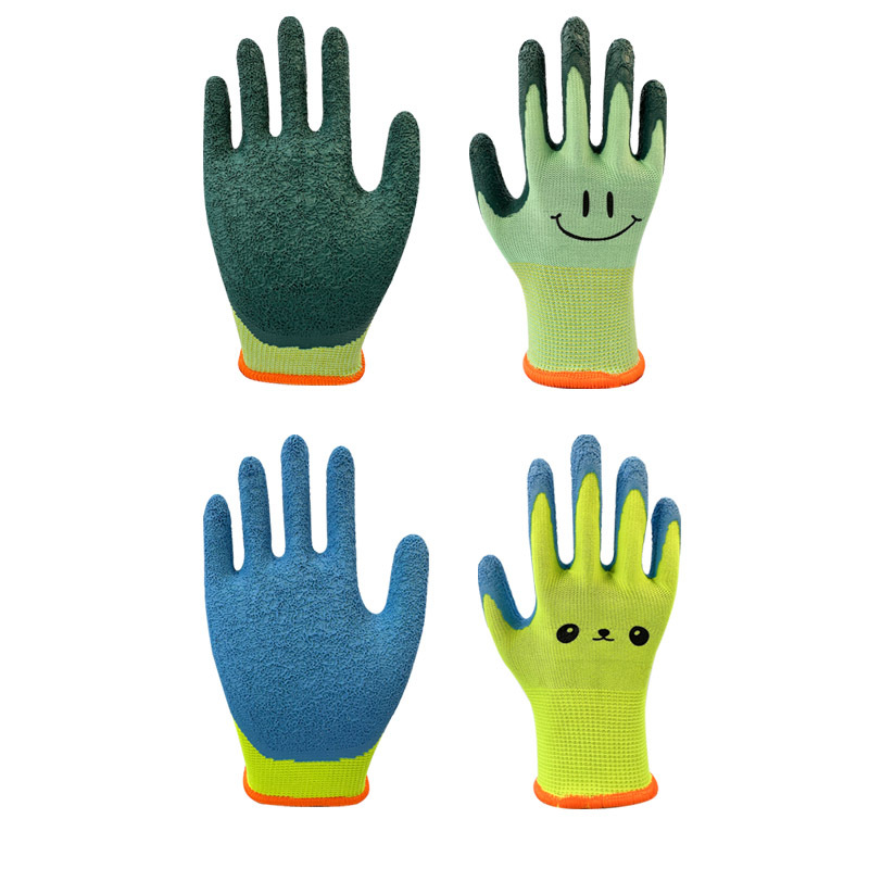 Kids Gardening Gloves, Children Garden Gloves with Rubber Coated Palm, for  2 to 8 Ages B