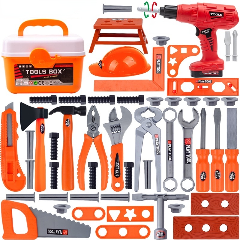 Juego de herramientas para niños – 35 piezas de herramientas para niños  pequeños con caja de herramientas y taladro de juguete electrónico, juguete  de