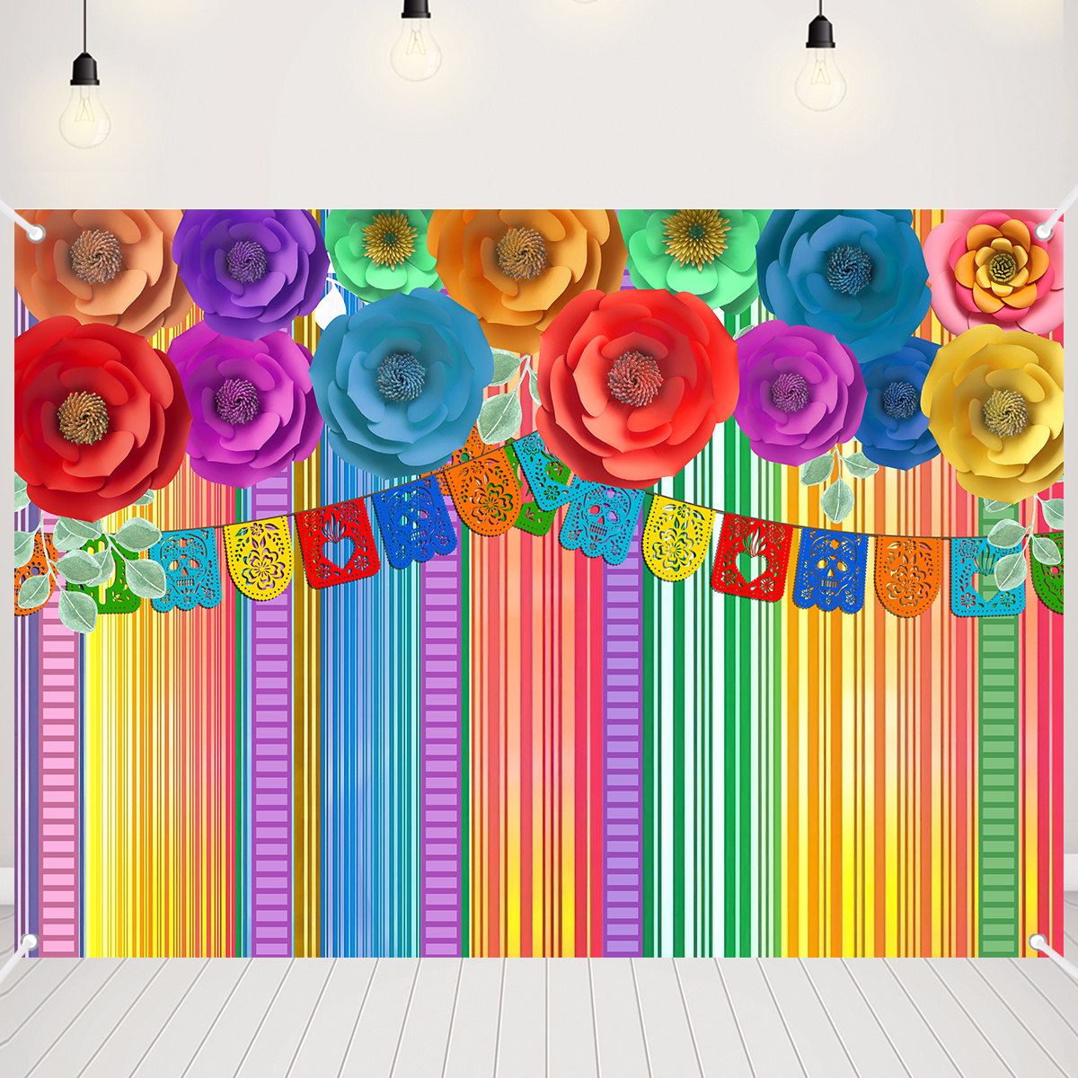 Mexican Theme Party Striped Backdrop Fiesta Cinco De Mayo - Temu