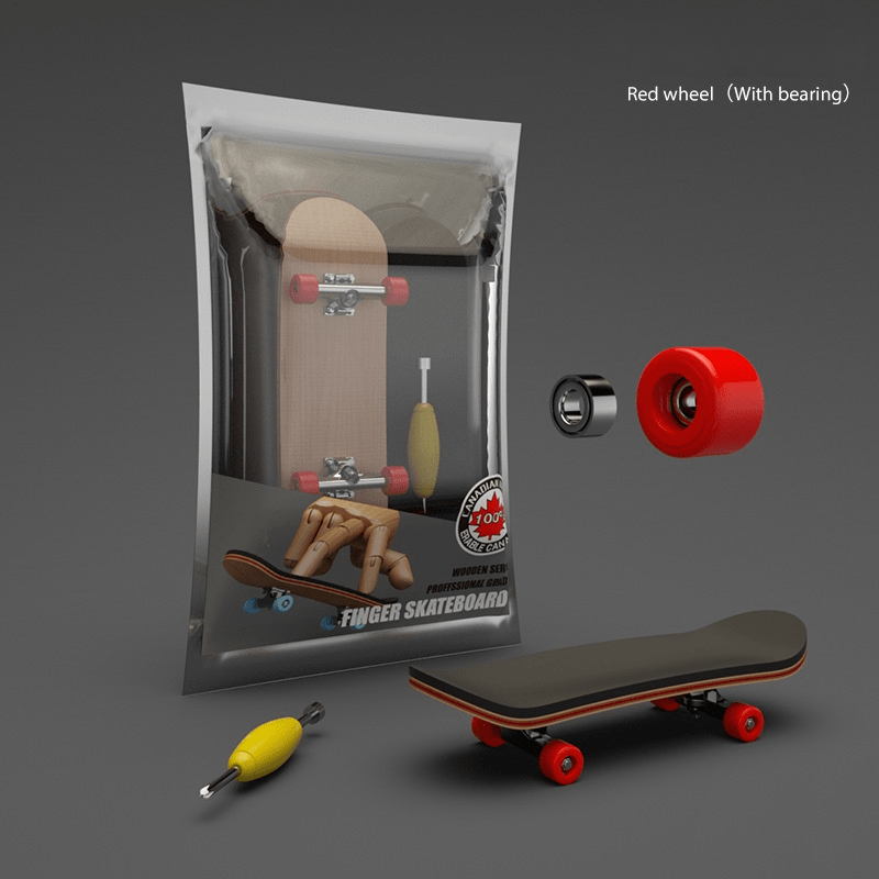  Aqur2020 1 mini patineta de dedo de madera de arce + ruedas de  repuesto de aleación con caja para reducir la presión y herramientas para  niños como regalos, rellenos de bolsas