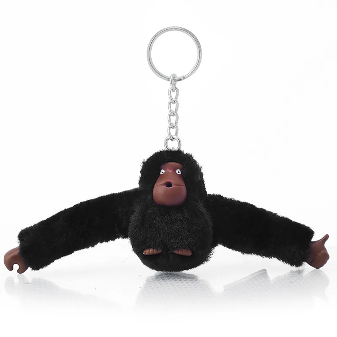 Monkey Curly Tail Vintage 3 Charm Keychain Clip Key Chain Zoo Ape Fun Gift