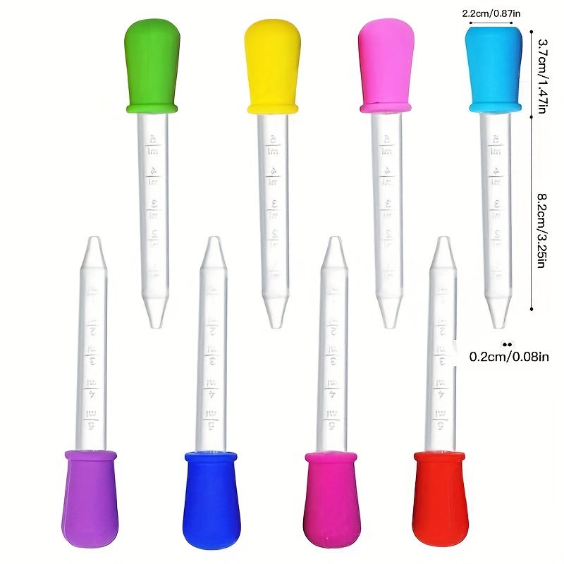  5ml Liquid Droppers Medicine Silicone and Plastic Pipettes Eye  Dropper with Bulb Tip for Kids Candy Molds (8 Pack) : Industrial &  Scientific
