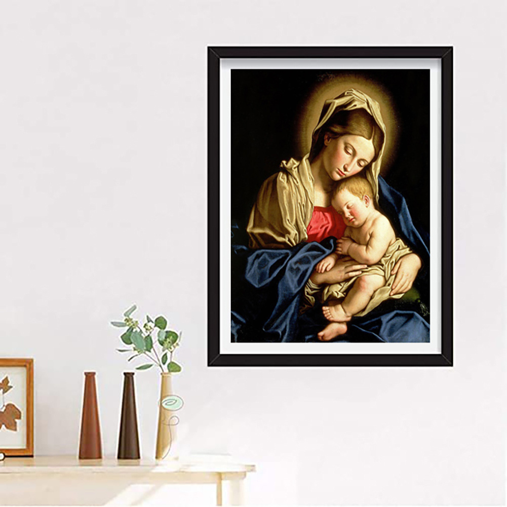 Mother Mary & Baby Jesus 5D DIY Paint By Diamond Kit